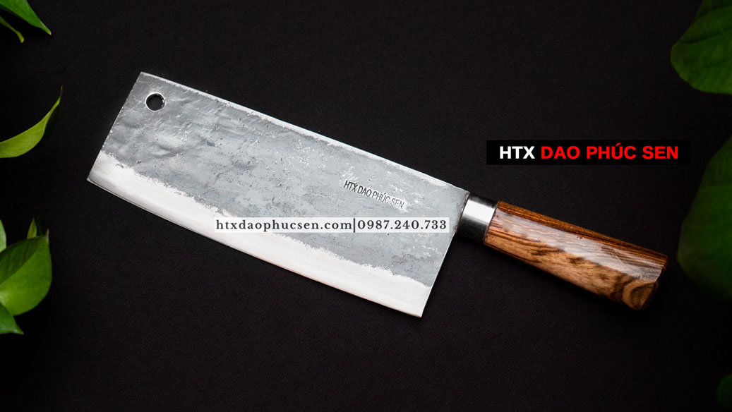Dao chặt gà cán gỗ khâu đồng - G05