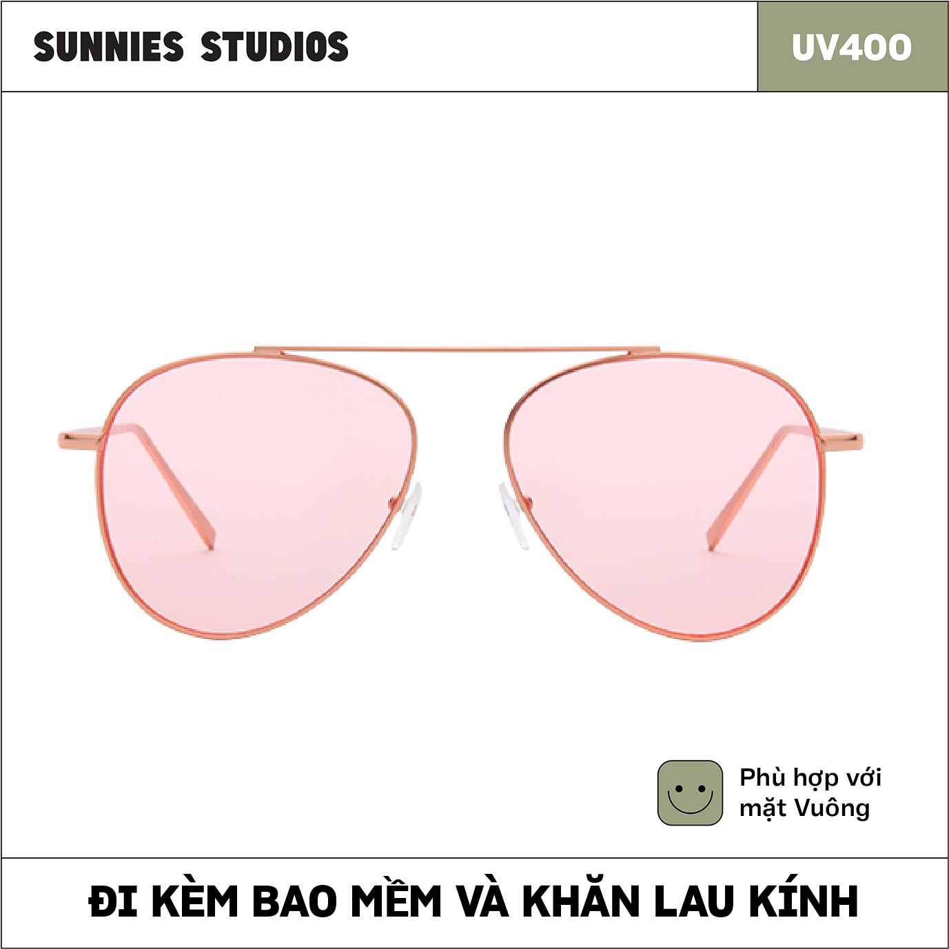 Kính mát Sunnies Studios Gọng Phi Công Lukas in Peach