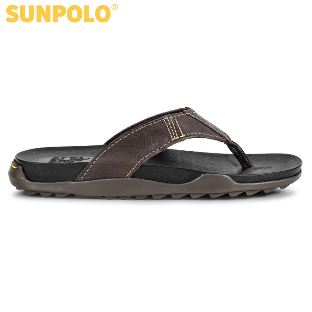 Dép kẹp nam da bò Dép xỏ ngón SUNPOLO KEP013