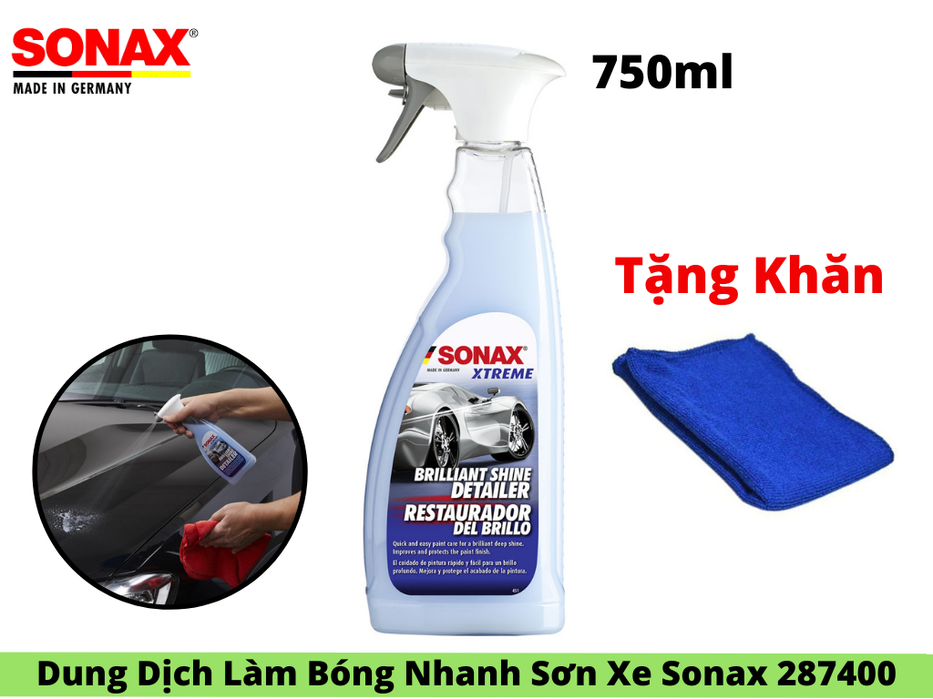 [HCM]Dung Dịch Xịt Đánh Bóng Nhanh Sơn Xe Sonax Xtreme 287400 750ml Tặng Khăn