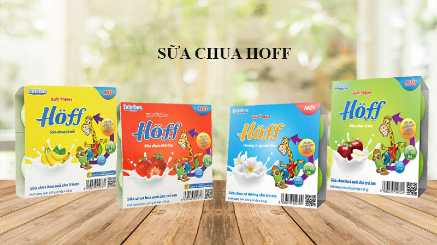 Sữa chua Hoff trái cây lốc 4 hủ