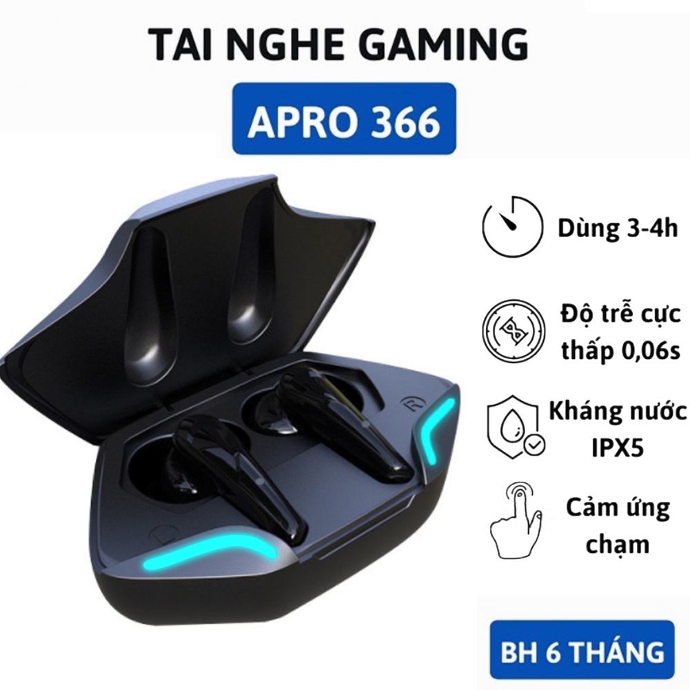 Tai Nghe Gaming Apro366 Tws Bluetooth 5.0 ,Tai Nghe Gaming