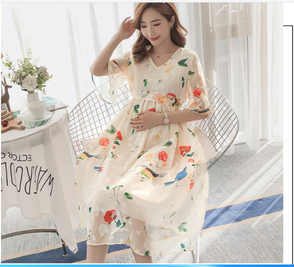 [HCM]ĐẦM BẦU VÁY BẦU CÔNG SỞ BÔNG VOAN LỤA (tiện lơi sau sanh có dây kéo cho bé bú )