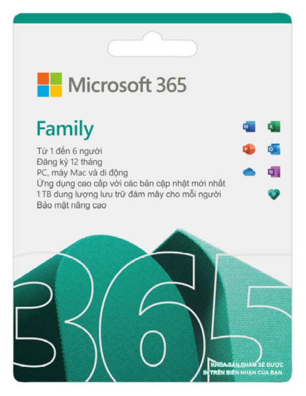 Bảng giá Phần mềm văn phòng Microsot Offi 365 Family - Nguyên hộp nguyên seal Phong Vũ
