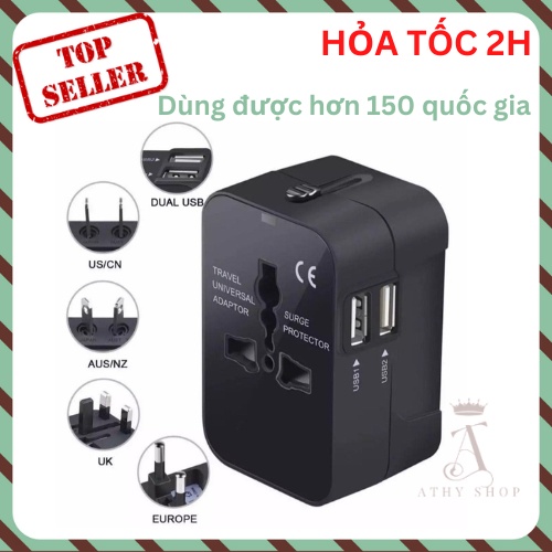 Ổ cắm đa năng du lịch, Bộ chuyển đổi ổ cắm đa năng du lịch nhiều ổ cắm, bộ chuyển đổi du lịch sạc tường phích cắm điện AC tất cả trong một thông dụng trên toàn thế giới