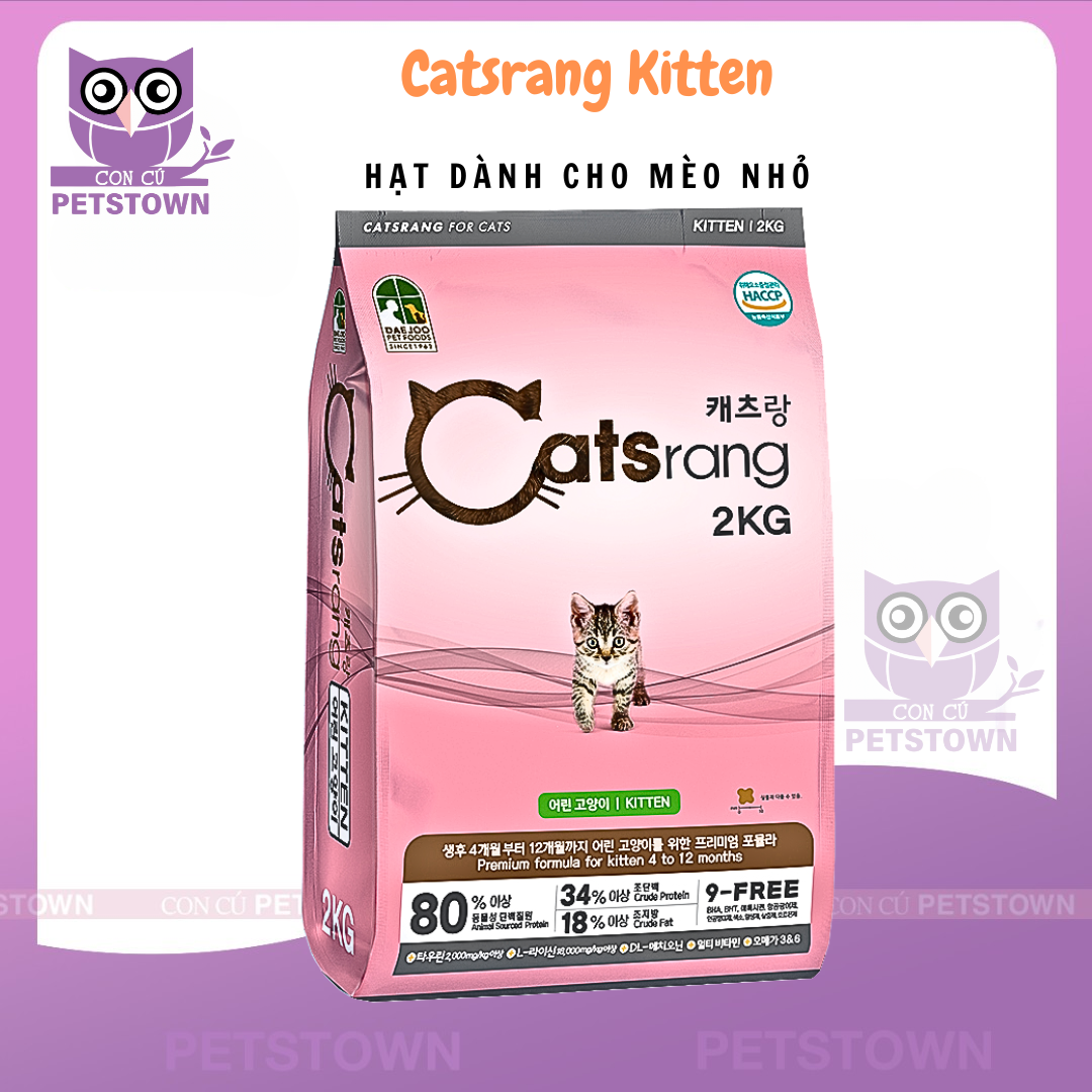 (GIÁ TỐT/DATE MỚI) CATSRANG KITTEN 2KG - Hạt thức ăn cho mèo con dưới 12 tháng tuổi Hàn Quốc chính hãng