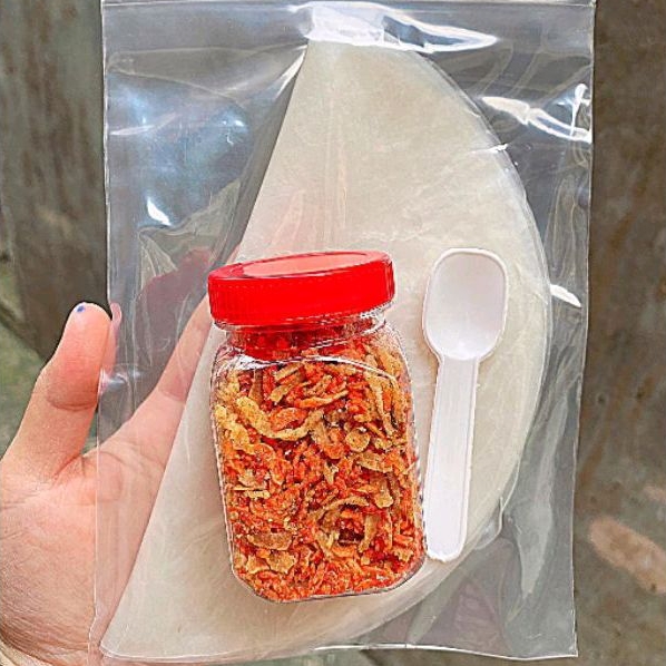 COMBO MINI : bánh tráng phơi sương muối tép hành phi (100g bánh)