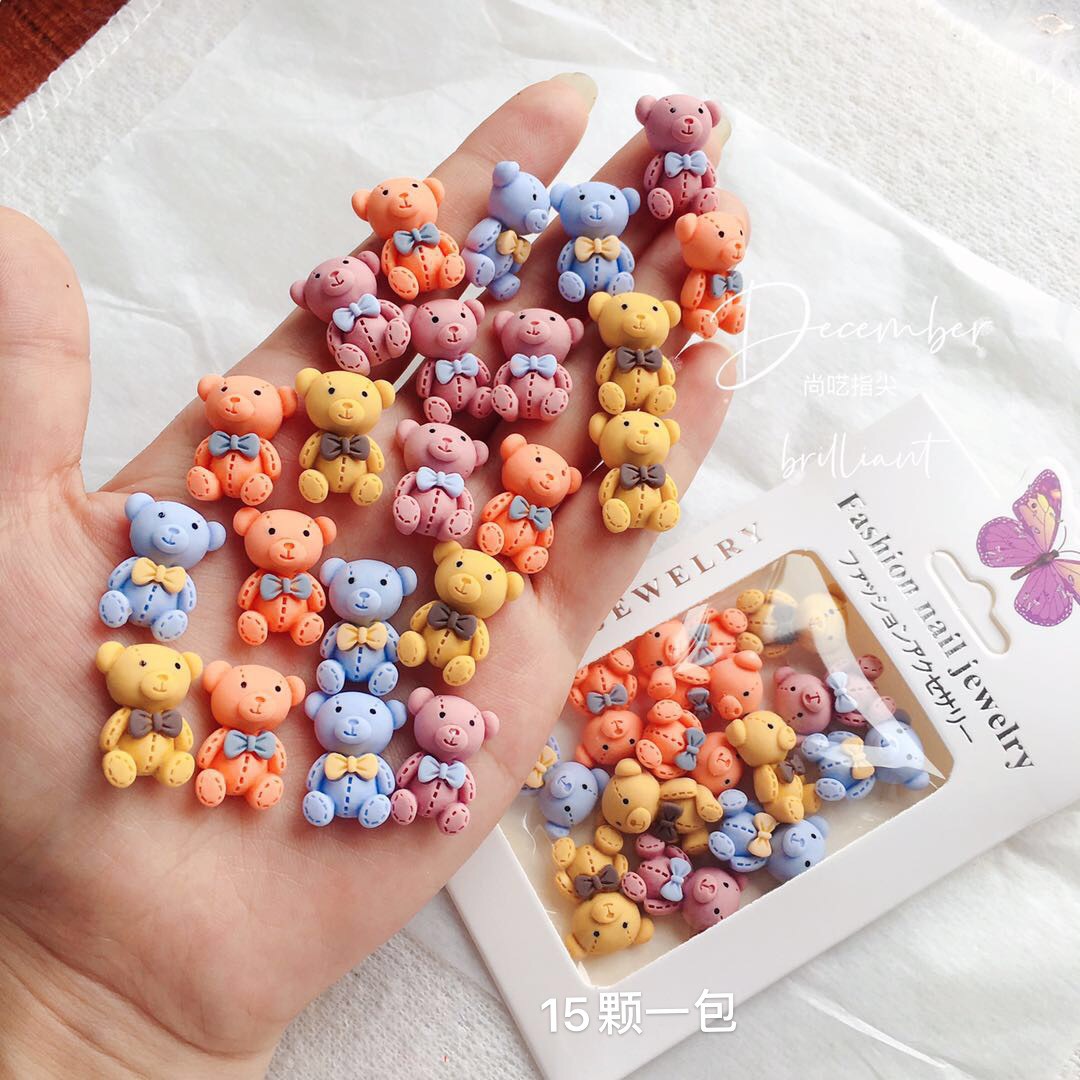Charm Gấu Mix Màu ,Charm Đính Móng - Mini Nails