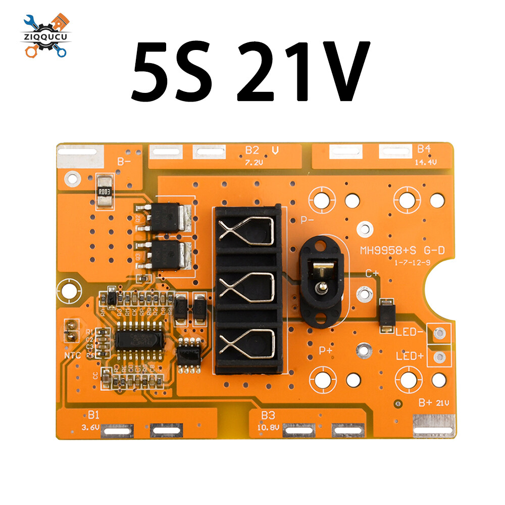 Ziqqucu BMS 5S 21V 18650 Li-ion Lithium Battery Protection Circuit Charging Board Lithium Battery Charger PCB Protection Board