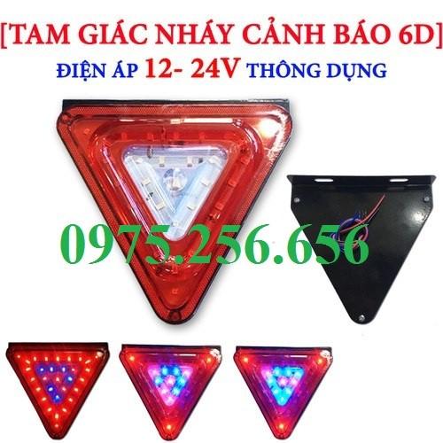 Đèn Nháy Cảnh Báo Tam Giác Đỏ 6D Điện Áp 24V