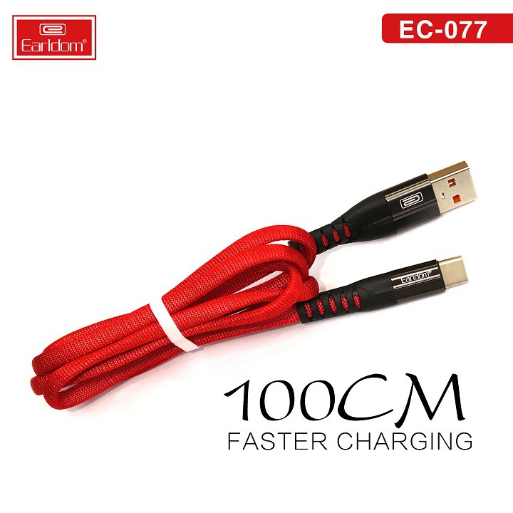 Cáp sạc dù Earldom EC-077 , cáp sạc nhanh 3A (Lightning /Micro /TypeC)