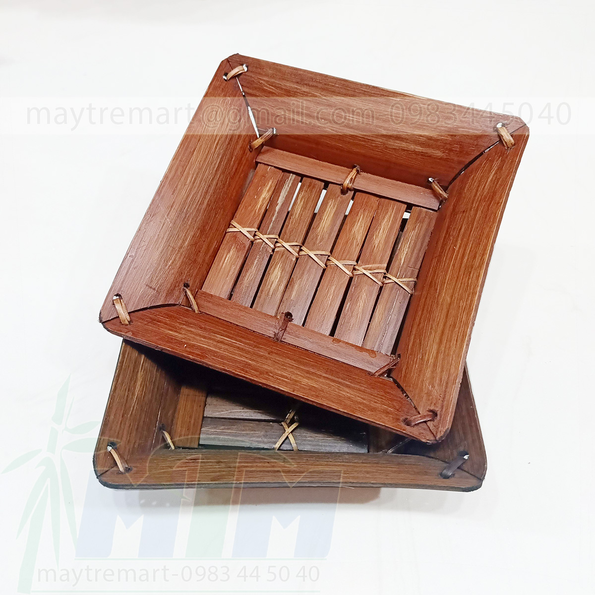 Khay tre l Đĩa tre vuông đựng mứt kẹo, đồ ăn