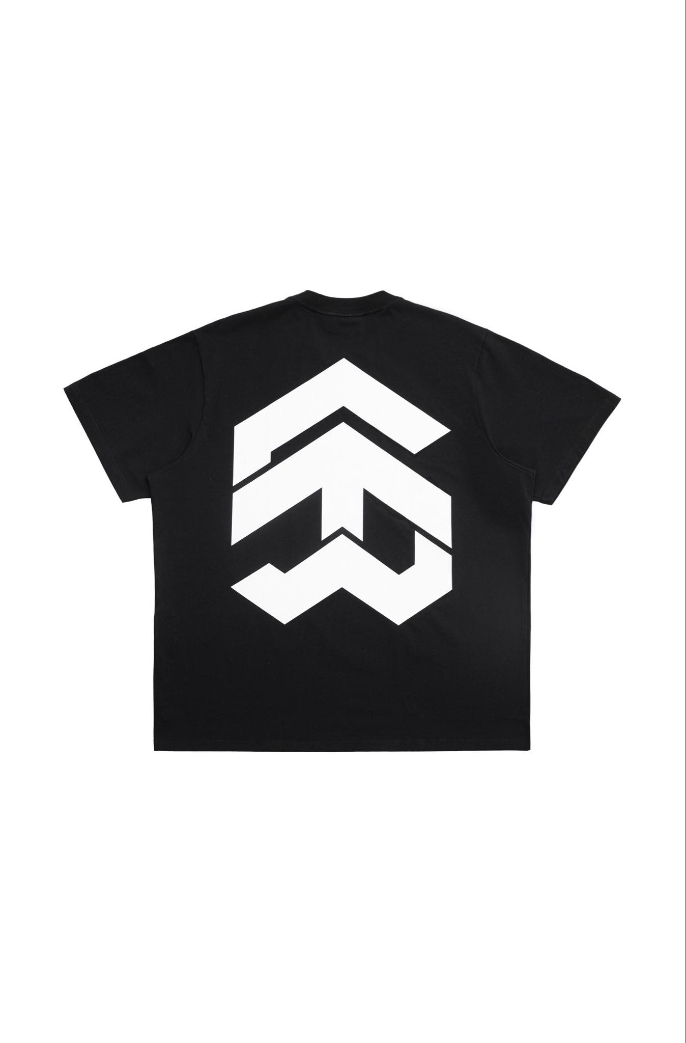 5THEWAY® /solid/ BIG LOGO SQUARE TEE™ in BLACK aka Áo Thun Đen Tay Ngắn