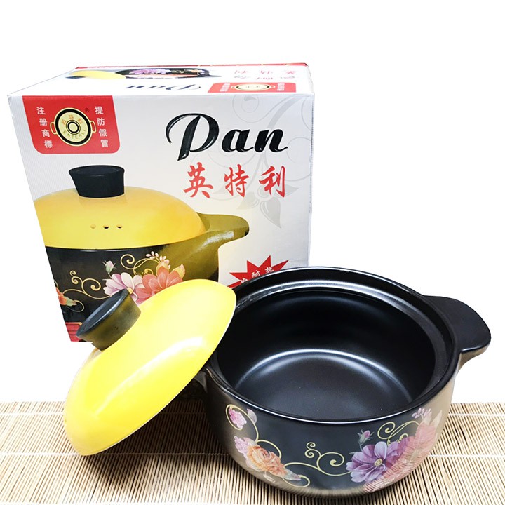 [HCM]Nồi đất họa tiết hoa 3 lít