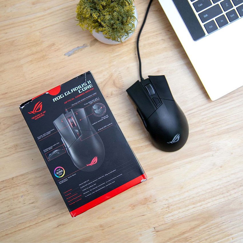 Chuột Chơi game Asus ROG Gladius II Core switch bấm độc quyền ROG của Asus