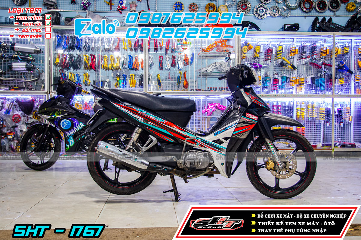 tem rời xe sirius đỏ đen