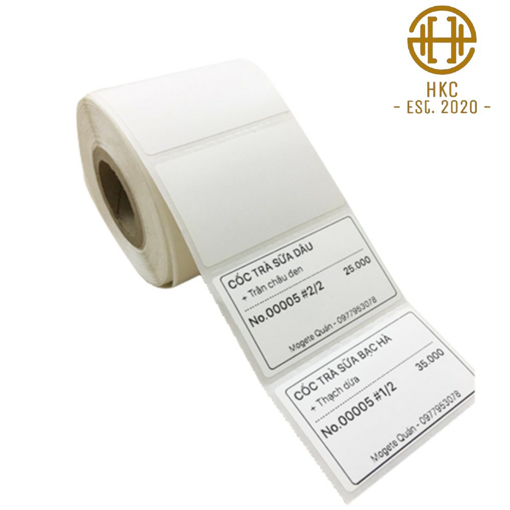 Giấy In Tem 80x60 mm - 8x6 cm (Cuộn 30 Mét)