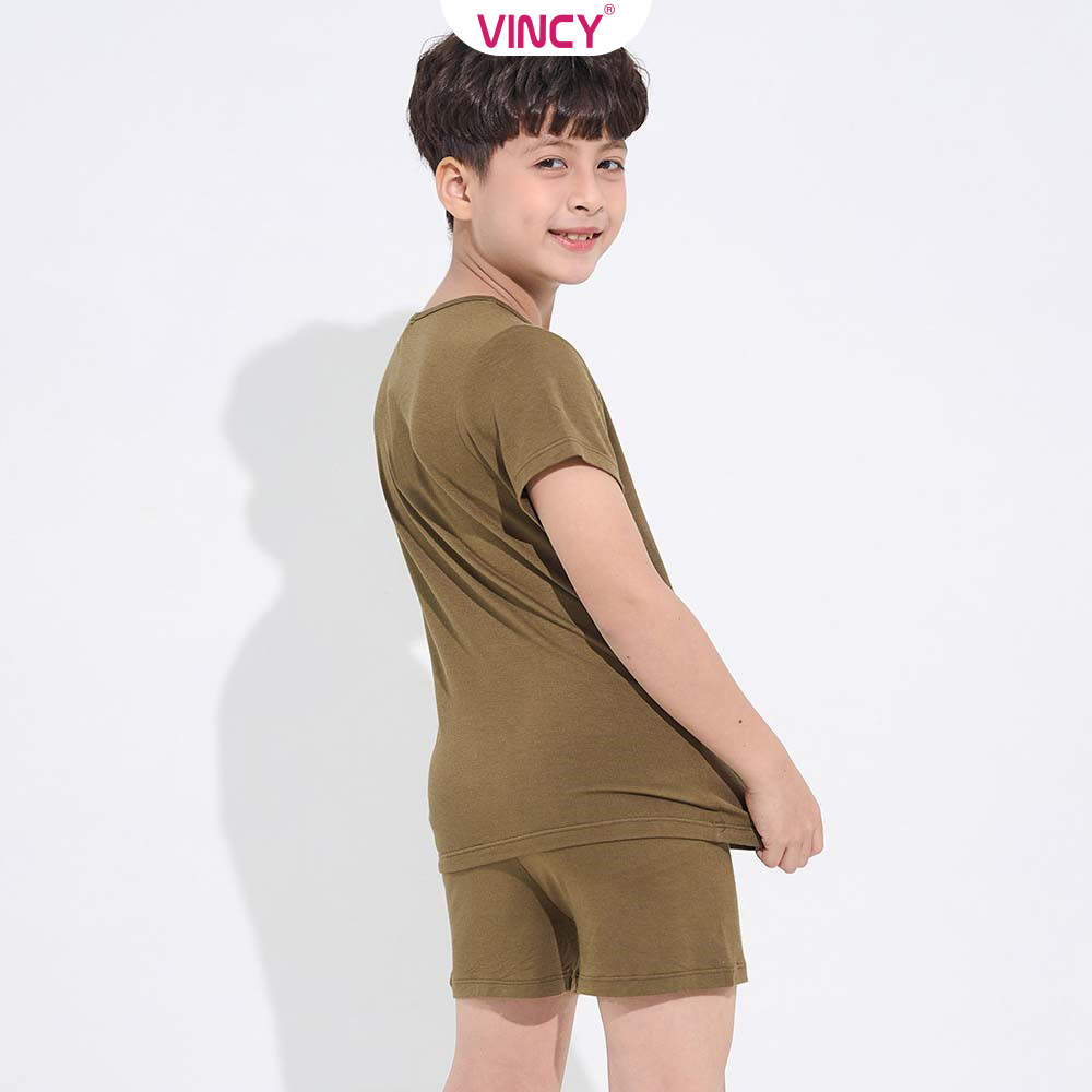 [Mua 3 giảm 20%, mua 2 giảm 15%] Bộ Đồ Short Thun Bé Trai Vincy Thoáng Mát SST032W11