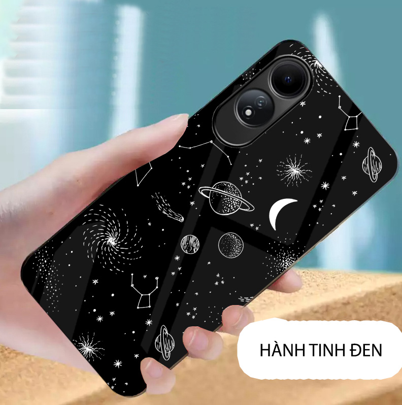 Ốp oppo a60 mặt kính gương bóng cao cấp