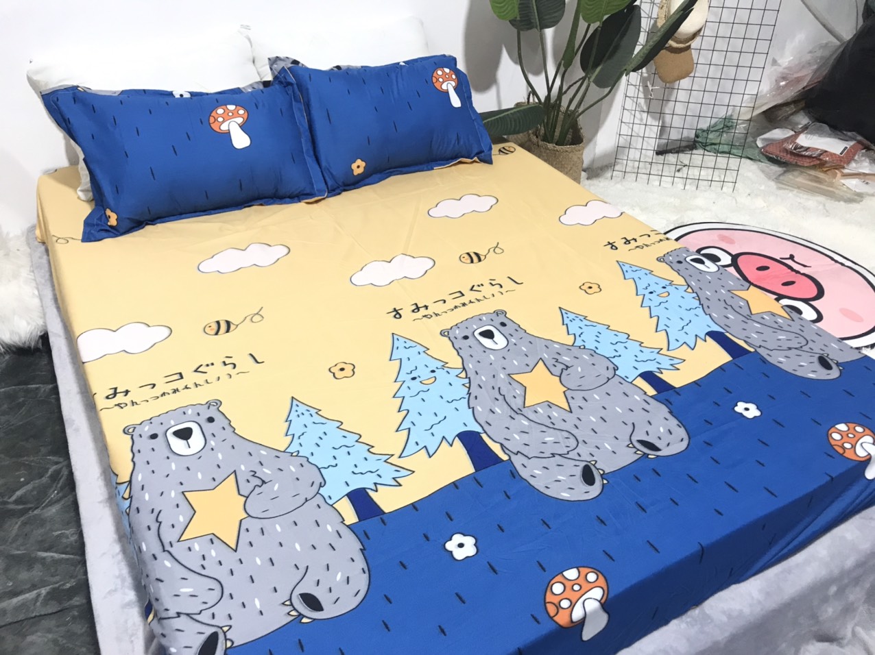 Bộ Ga Gối 3 Món ( Gồm 1 Ga Bo Chun + 2 Vỏ Gối) Mã CH202