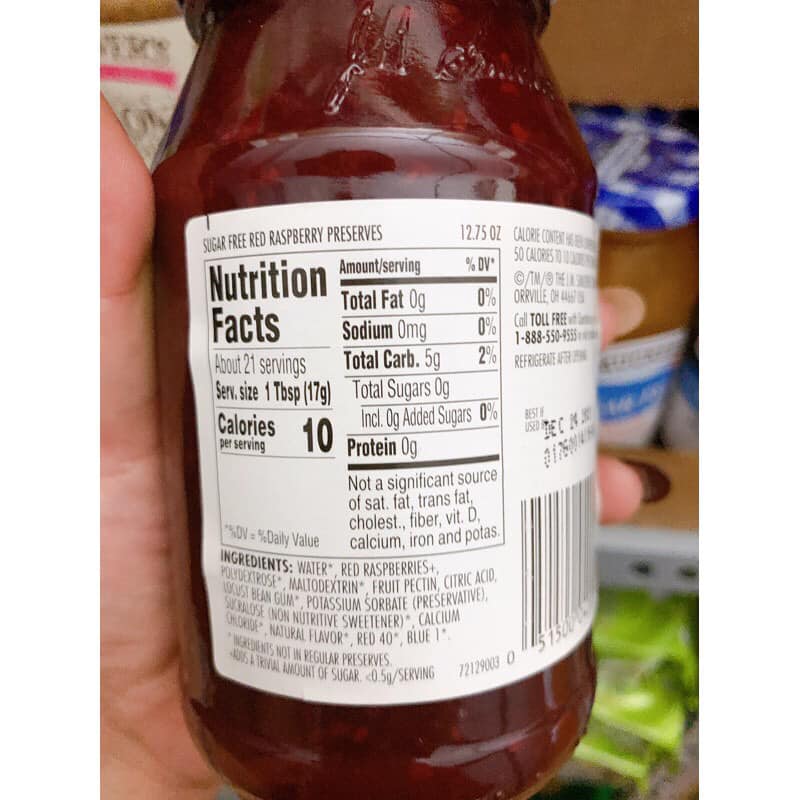 Mứt trái cây không đường Smuckers ( eat clean, diet, tiểu đường ,gymer )