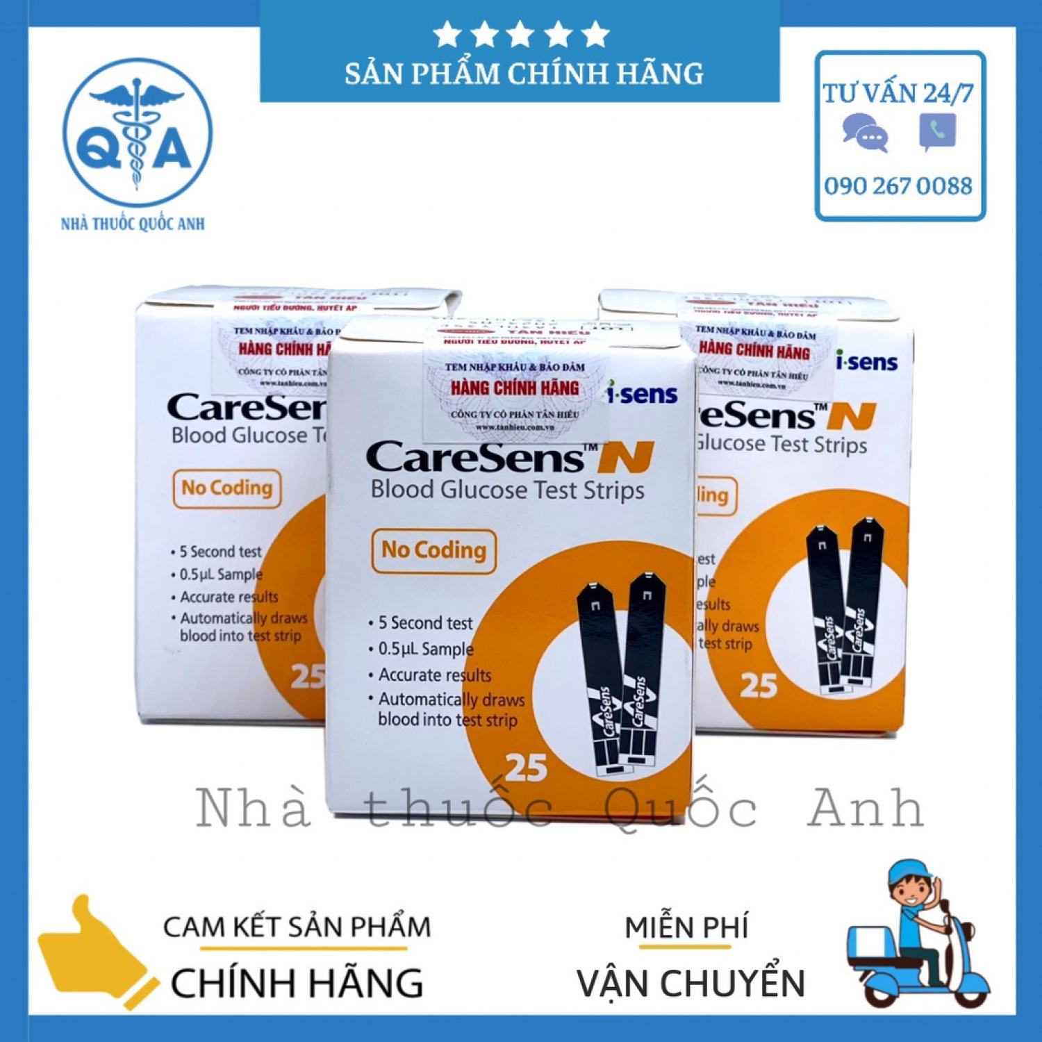 Que thử đường huyết CareSens N - thương hiệu Hàn Quốc
