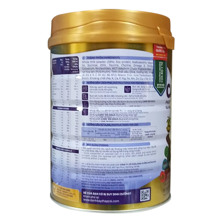 [HCM]Sữa Care 100 Gold plus 900g (1-10 tuổi) (11/2024)