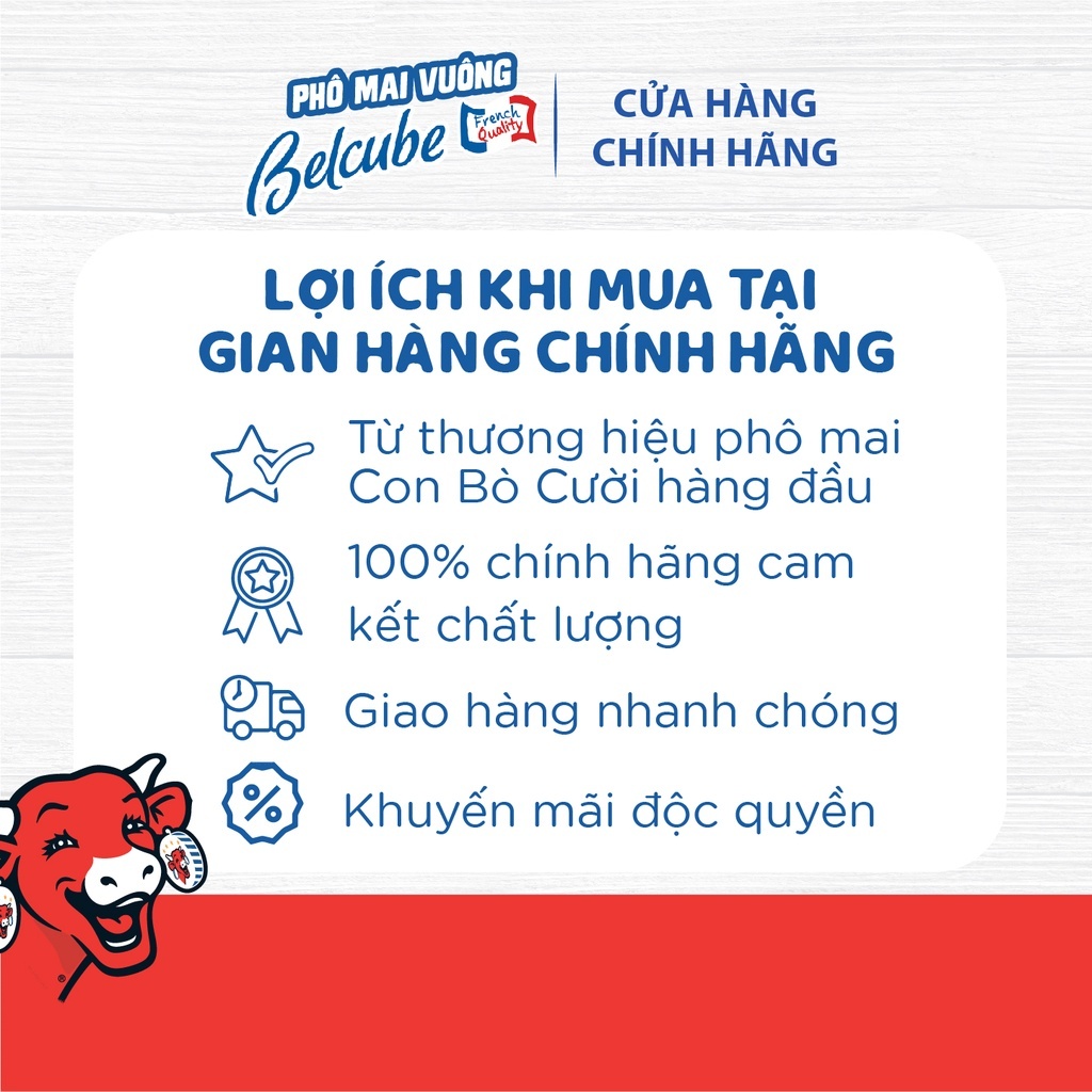 Combo 8 phô mai vuông Belcube vị sữa 24C 125Gx15