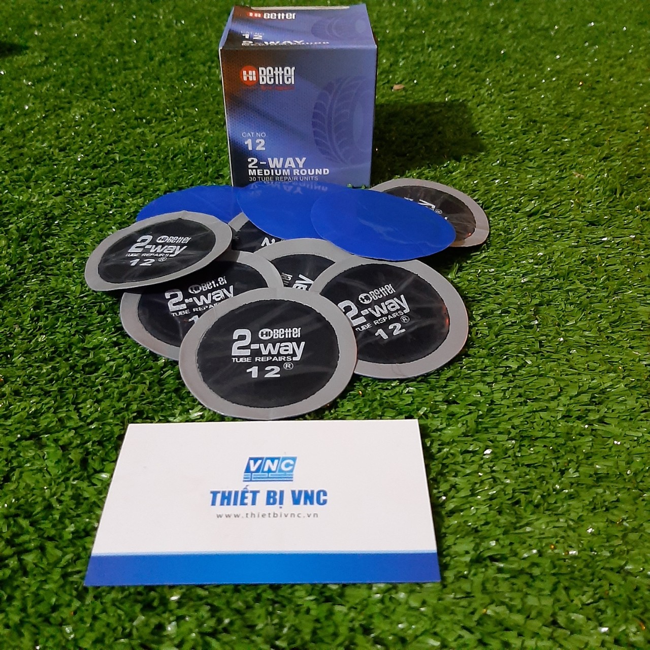Hộp 30 miếng vá săm lốp ô tô, xe máy 2way12 , kích thước 60mm