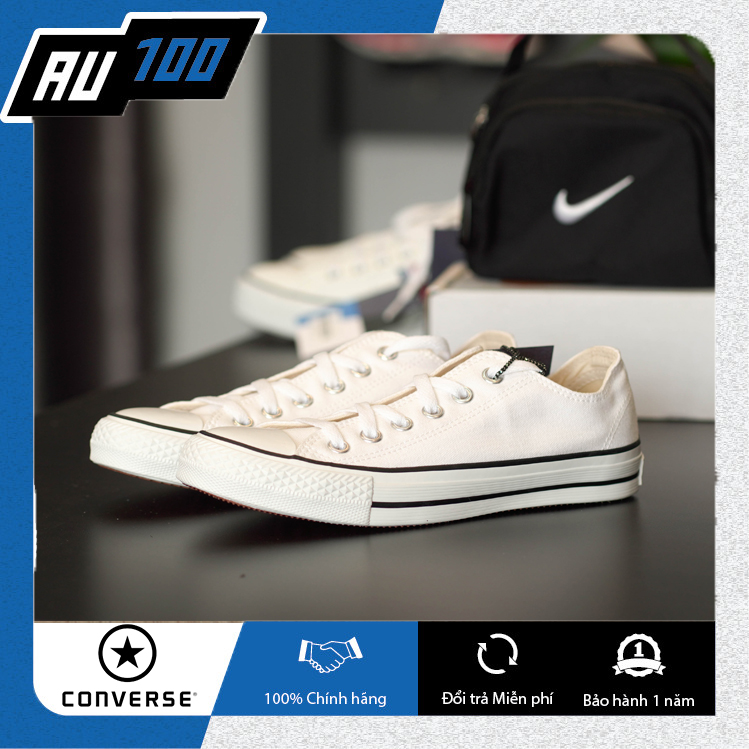 [AU100] Giày Converse nữ màu trắng viền đỏ đen [ Converse chính hãng không gây hôi chân] (made in Vietnam)