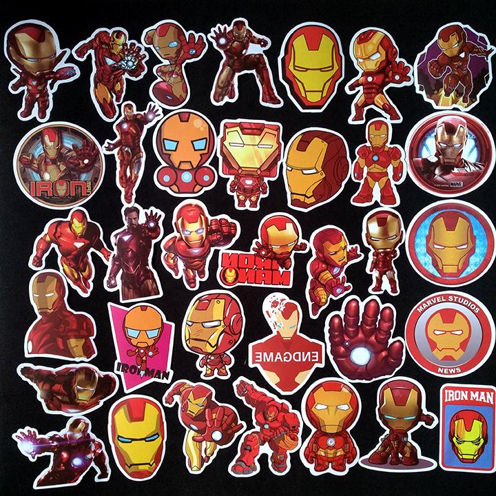 Bộ Sticker dán cao cấp chủ đề IRON MAN - NGƯỜI SẮT - Dùng dán Xe, dán mũ bảo hiểm, dán Laptop…