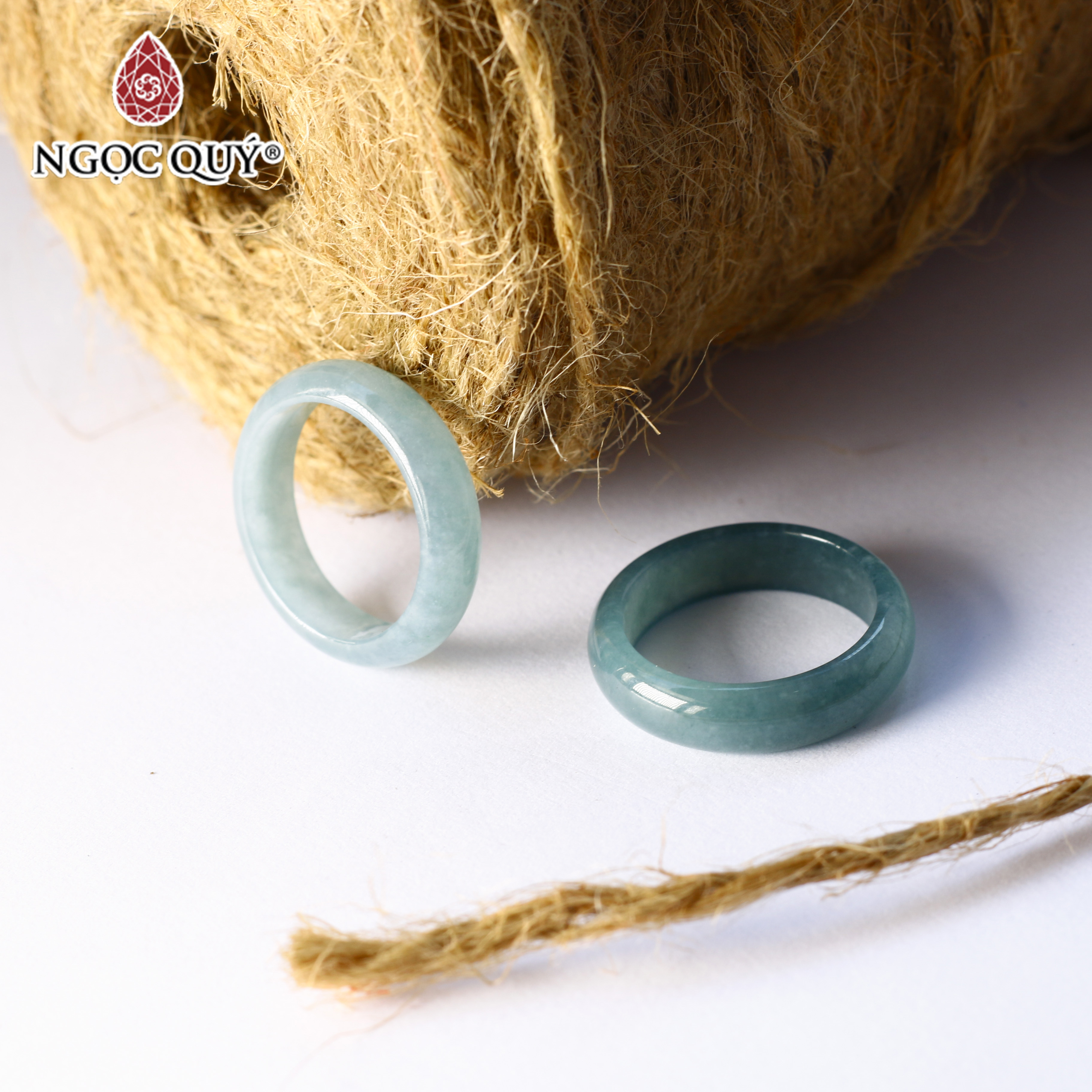 Nhẫn nữ đá Cẩm Thạch Lam Ngọc Jadeite - Ngọc Quý