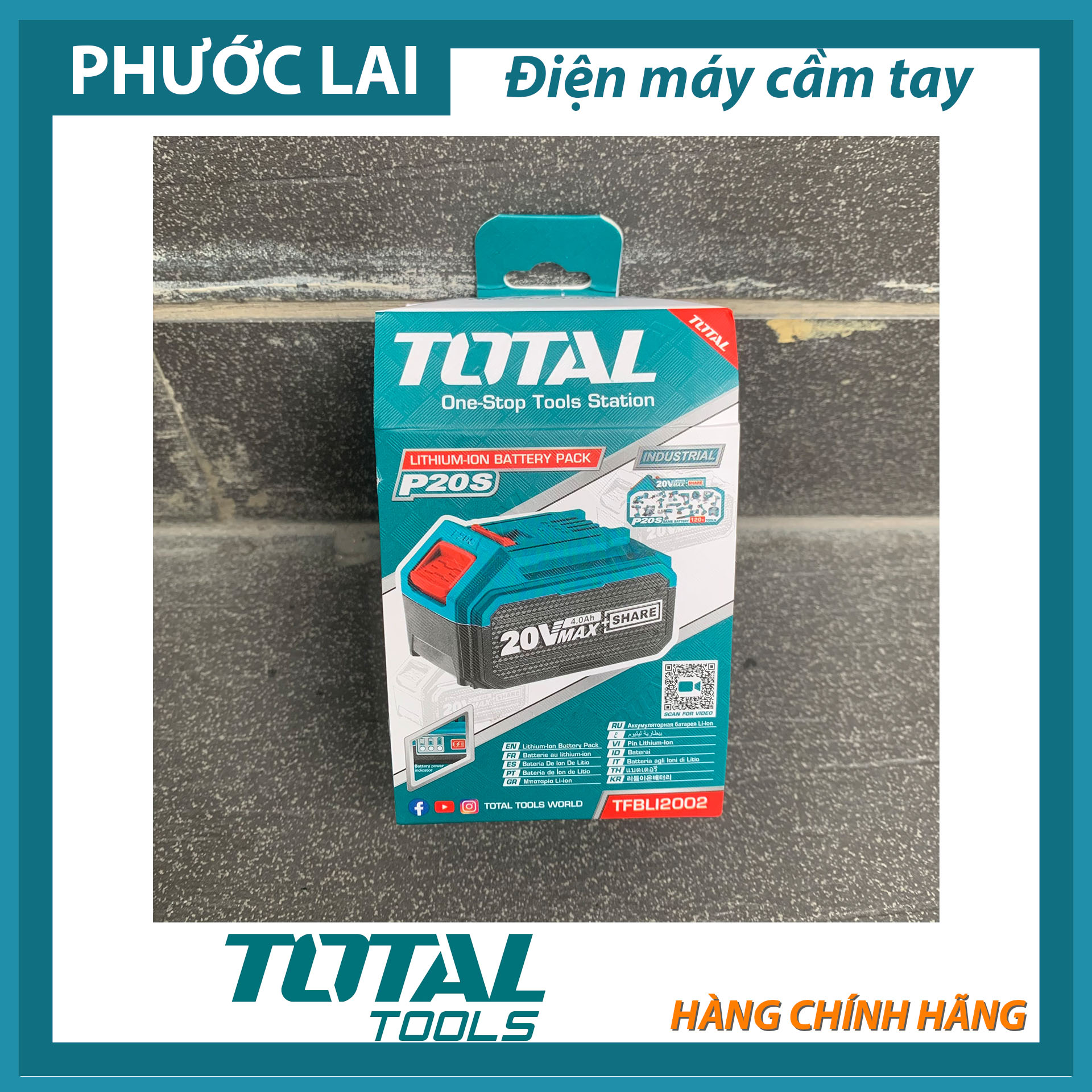 Pin Lithium-Ion Total 20V/4.0Ah TFBLI20021