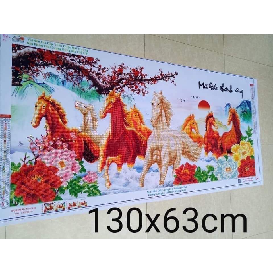 Tranh đính đá Mã đáo thành công Kt 130*63cm
