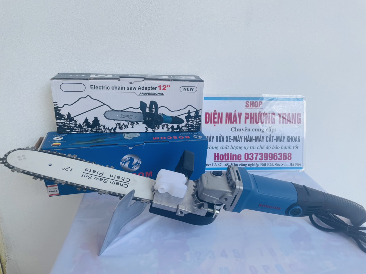 Combo máy mài kèm lưỡi cưa xích cắt cây