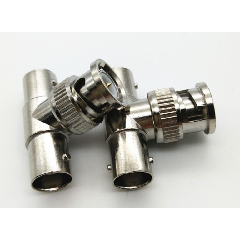 Jack BNC chữ T 1 vào 2 ra