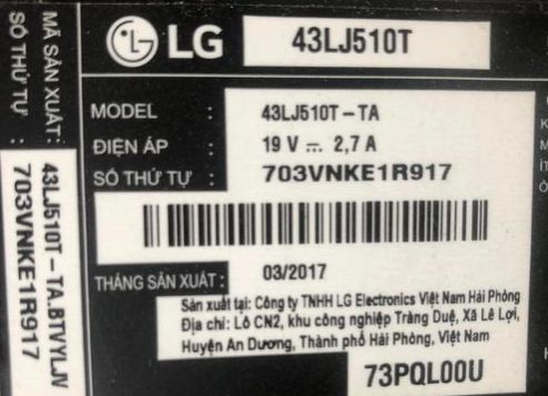 Bo mạch 43LJ510, 49LJ510