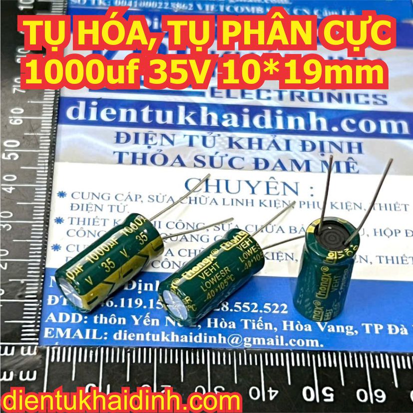 20 con TỤ HÓA PHÂN CỰC chân dài 1000uf các loại 10V 16V 25V 35V 50V 63V 100V kde1812