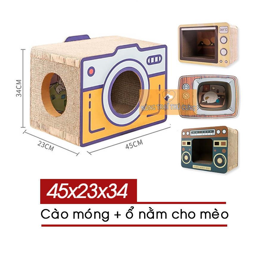 Bàn Cào Móng + Ổ Nằm Cho Mèo 42x21x32 (cm) - [Nông Trại Thú Cưng]