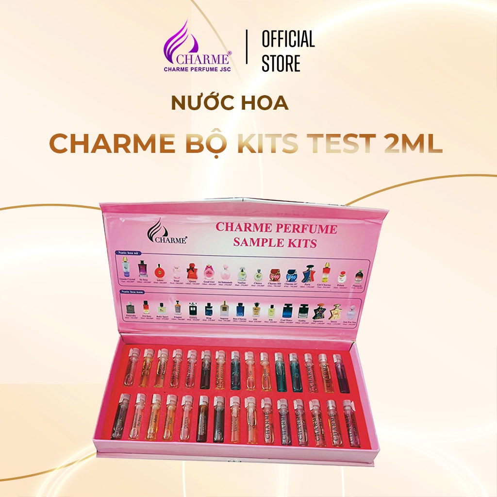Bộ test nước hoa Charme 30 mùi chính hãng