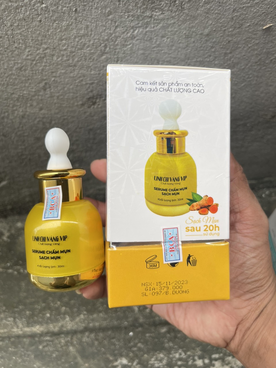 Serum Chấm Mụn 20h Linh Chi Vàng Vip Thế Hệ Mới 30ml
