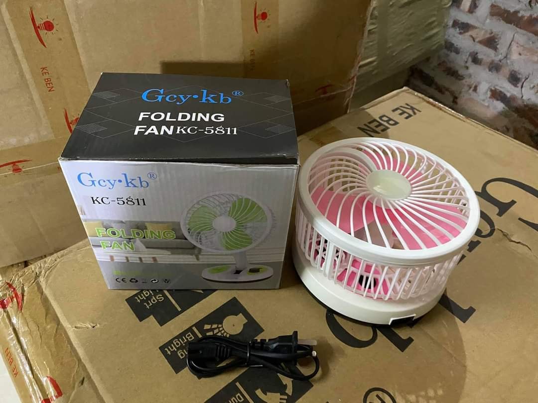 Quạt Tích Điện Gấp Gọn Có Đèn 5811