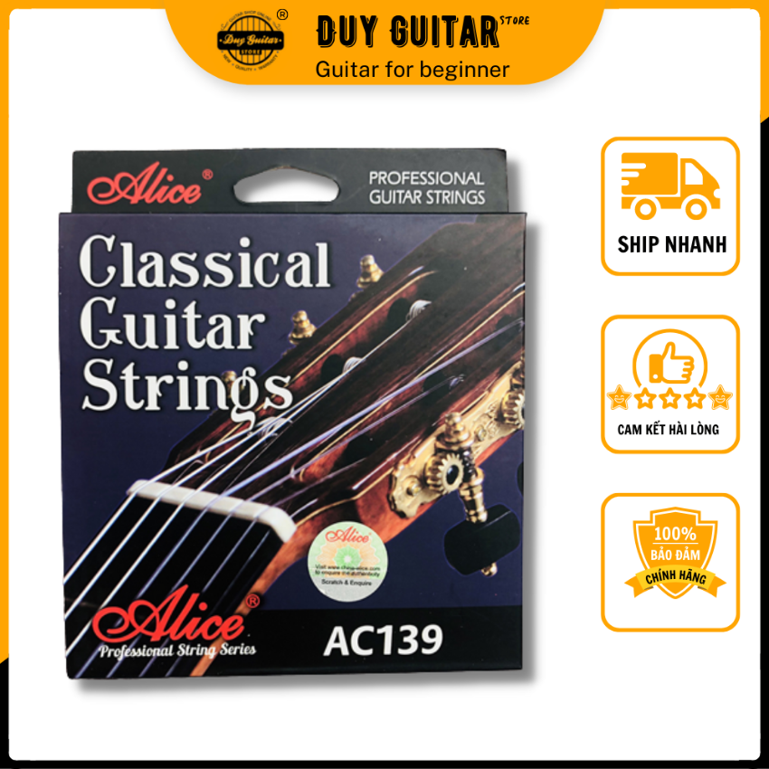 Set of 6 strings guitar classic Alice AC139 wire plastic film for guitar classic-single guitar store-guitar accessories good price
