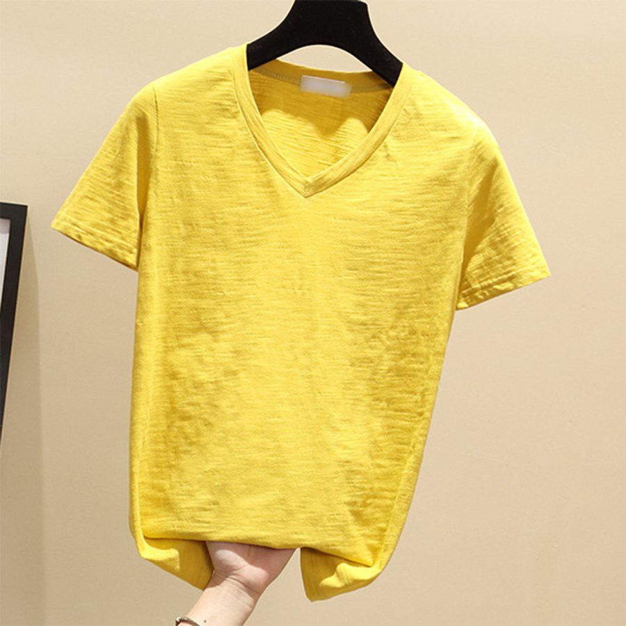 Áo thun xược cotton nữ cổ tim
