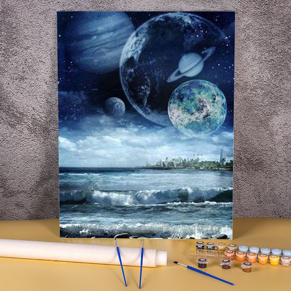 Landscape Moon Painting By Numbers Complete Kit Acrylic Paints 40*50 Picture By Numbers Photo Home Decoration Drawing