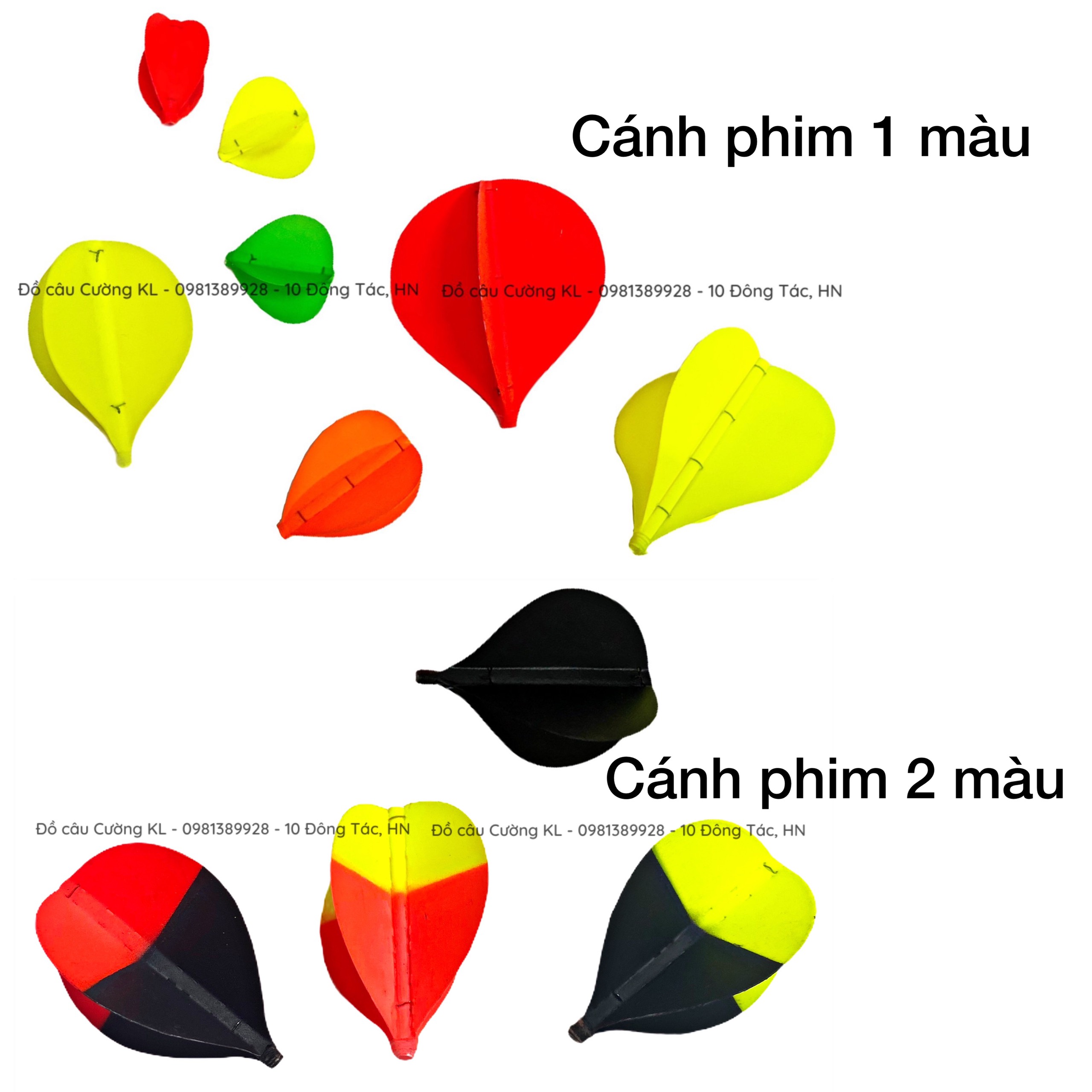 Cánh phim làm phao câu cá từ 3cm đến 6cm