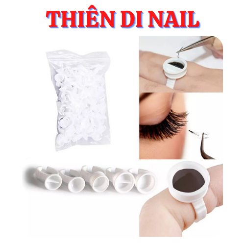 nhẫn đựng keo nối mi, nút đựng keo mi (100 cái )