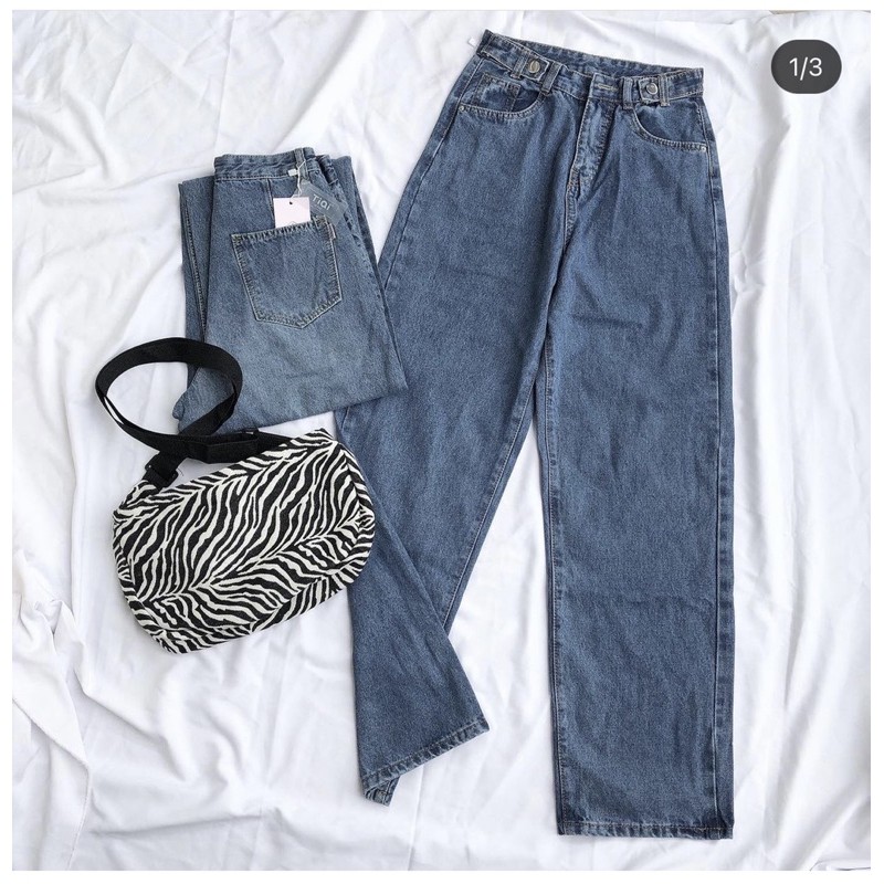 🧩BAGGY JEANS ỐNG RỘNG ĐAI NÚT