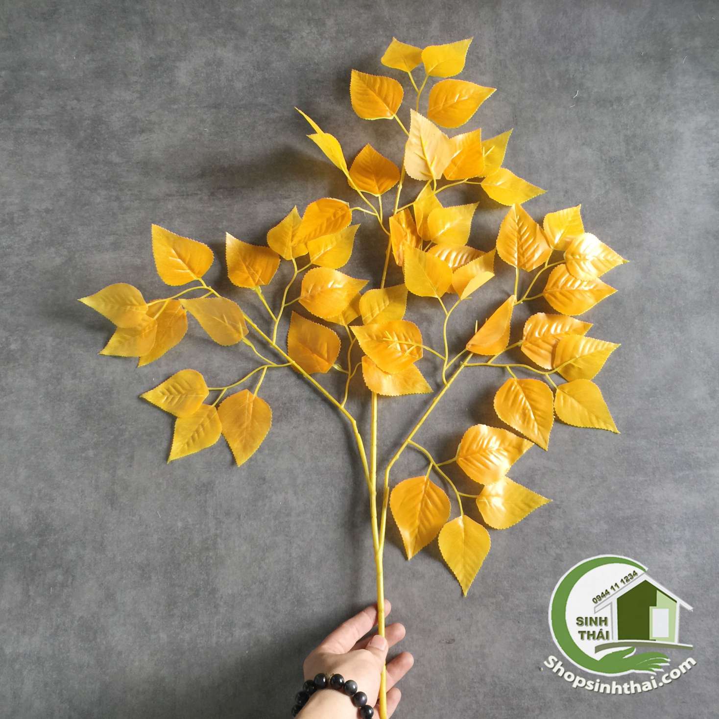 Cành lá si màu vàng - Cành lá giả cao cấp