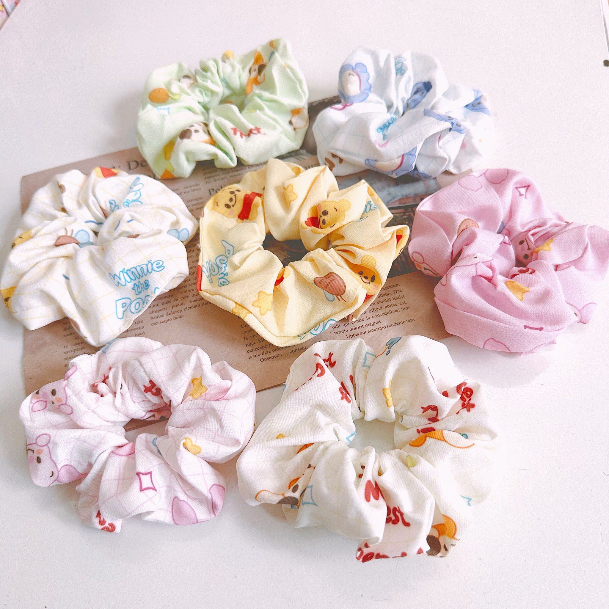 Dây Buộc Tóc gấu [HCM] Cột Tóc Scrunchies Hoạ tiết siêu dễ thương cutte